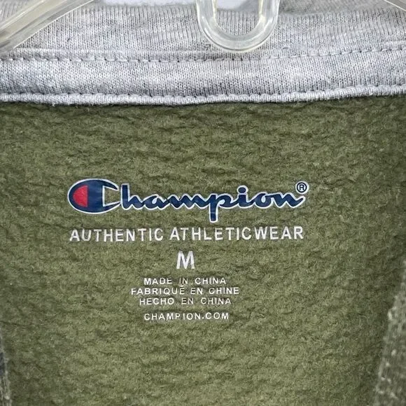 Champion Boys Green Camo Pullover Hoodie Sweatshirt Size Medium - Picture 7 of 14